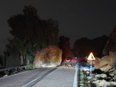 Πτώση μεγάλου βράχου στο Σαραπιό