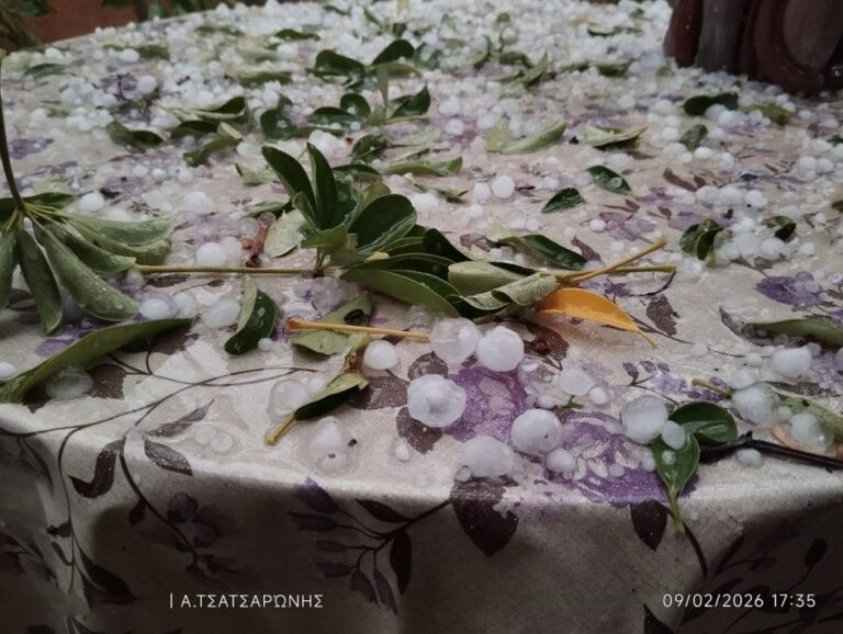 Έντονη χαλαζόπτωση έπληξε το Βροντάδο, 9/2